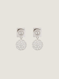 4G STUD SILVERY CRYSTAL EARRINGS
