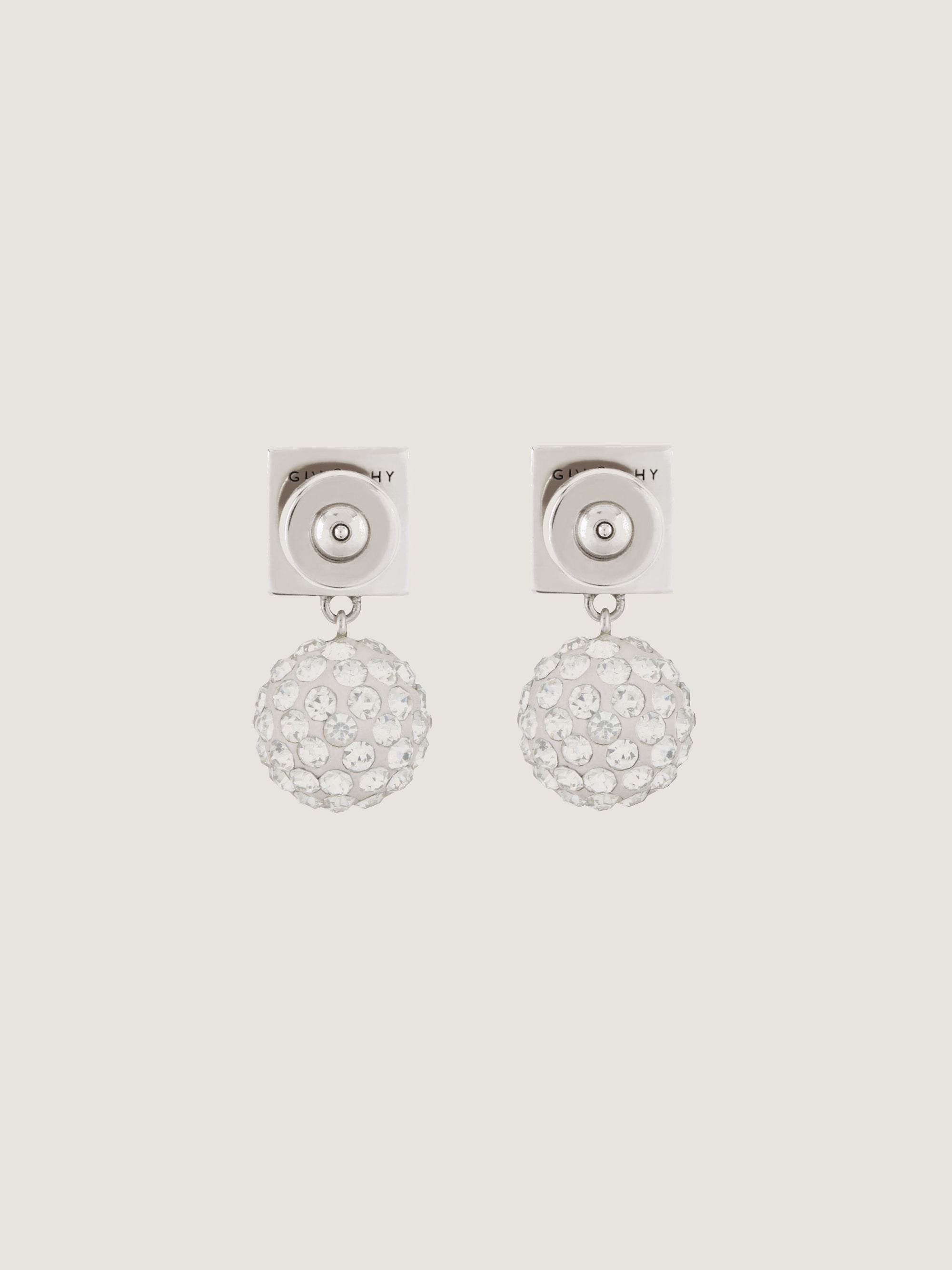 4G STUD SILVERY CRYSTAL EARRINGS