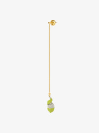Mono boucle Charm citron en laiton avec cristaux - Silvery & Yellow