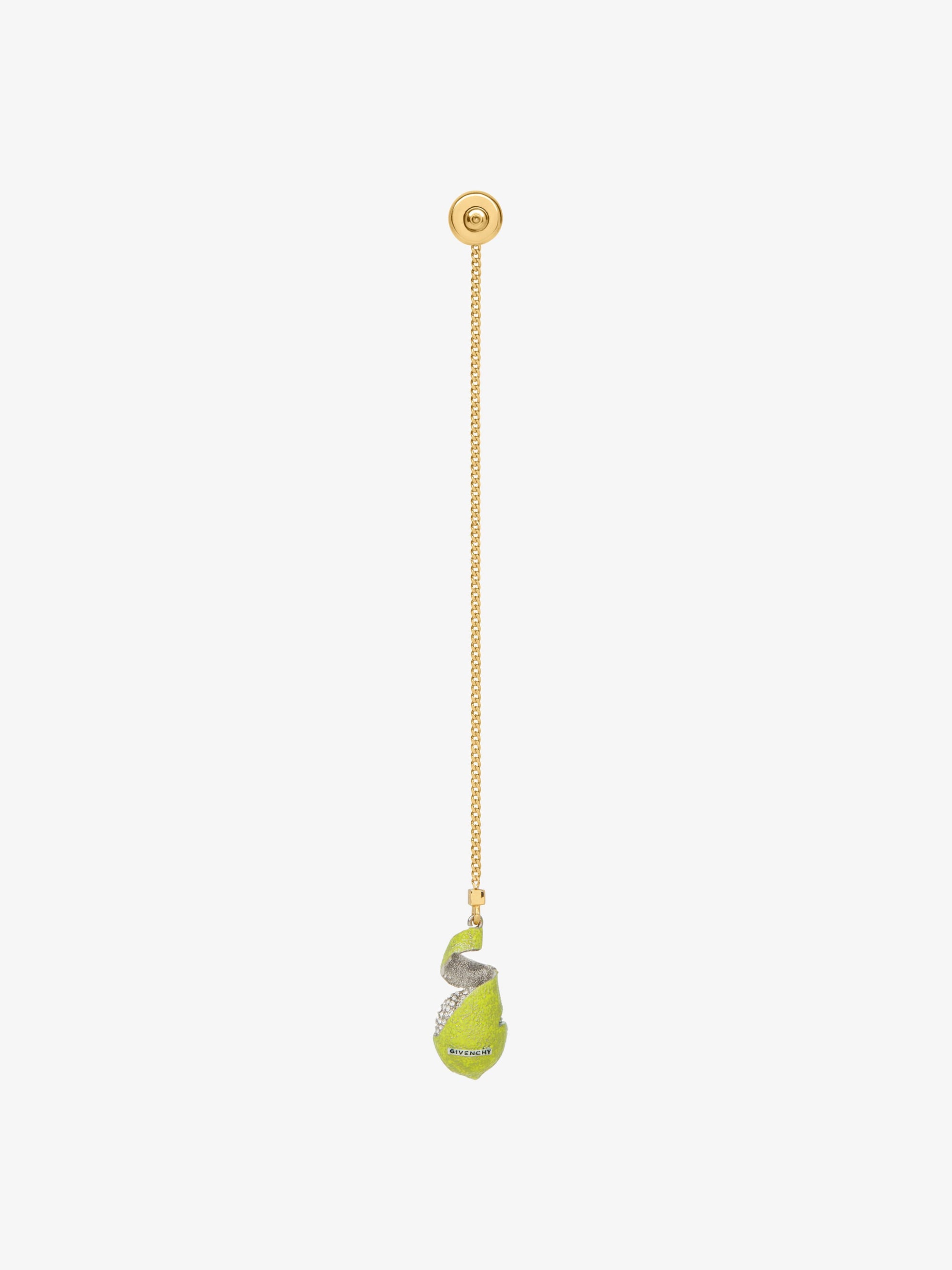 Mono boucle Charm citron en laiton avec cristaux - Silvery & Yellow