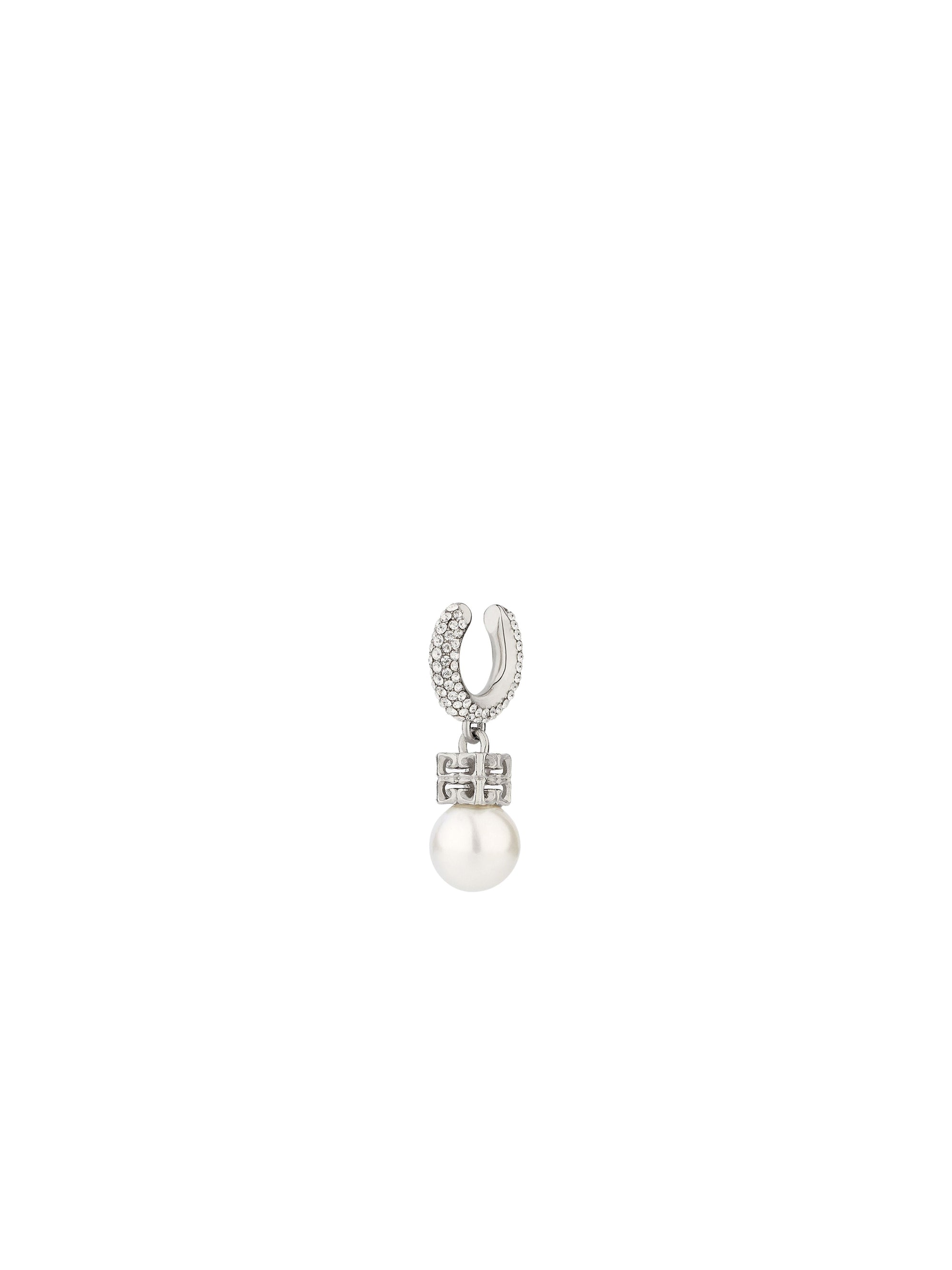 Boucles d'oreilles en laiton avec cristaux - Blanc & Argente