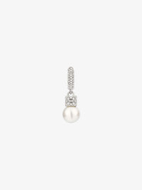 Boucles d'oreilles en laiton avec cristaux - Blanc & Argente
