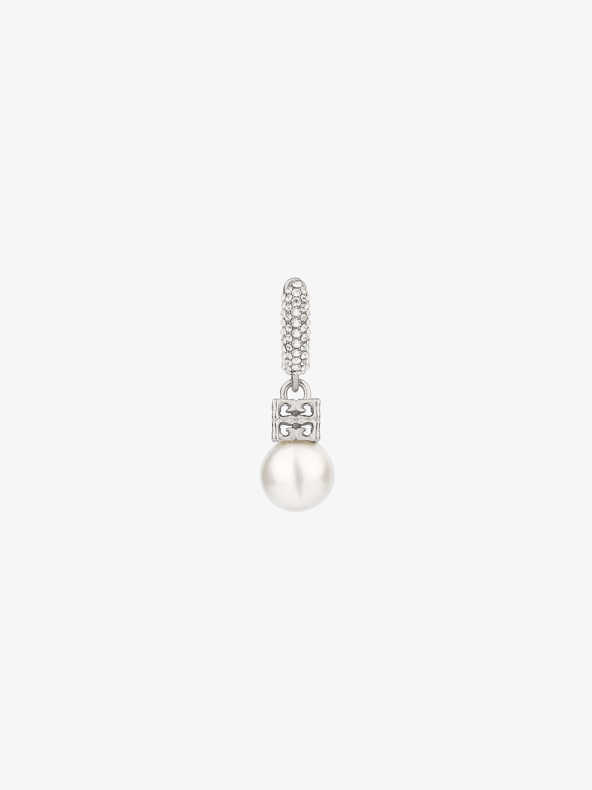 Boucles d'oreilles en laiton avec cristaux - Blanc & Argente