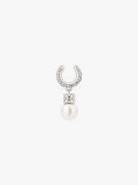Boucles d'oreilles en laiton avec cristaux - Blanc & Argente