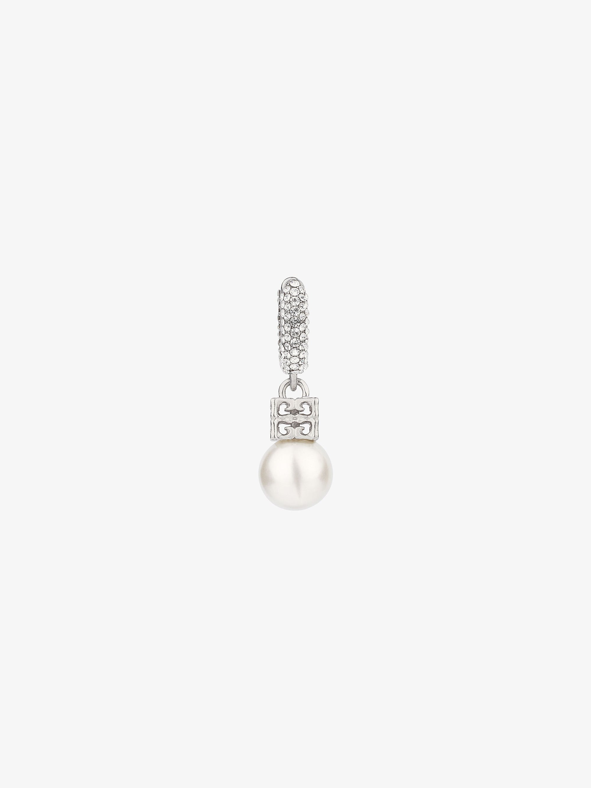 Boucles d'oreilles en laiton avec cristaux - Blanc & Argente