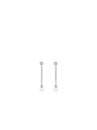 Boucles d'oreilles en laiton avec cristaux - Blanc & Argente