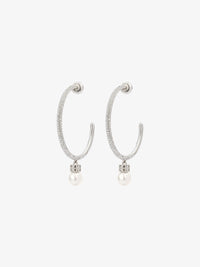 Boucles d'oreilles en laiton avec cristaux - Blanc & Argente