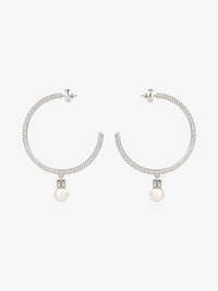 Boucles d'oreilles en laiton avec cristaux - Blanc & Argente