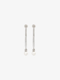 Boucles d'oreilles en laiton avec cristaux - Blanc & Argente