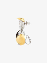 Boucles d'oreilles clip fleur en laiton avec cristaux - Dore & Argente