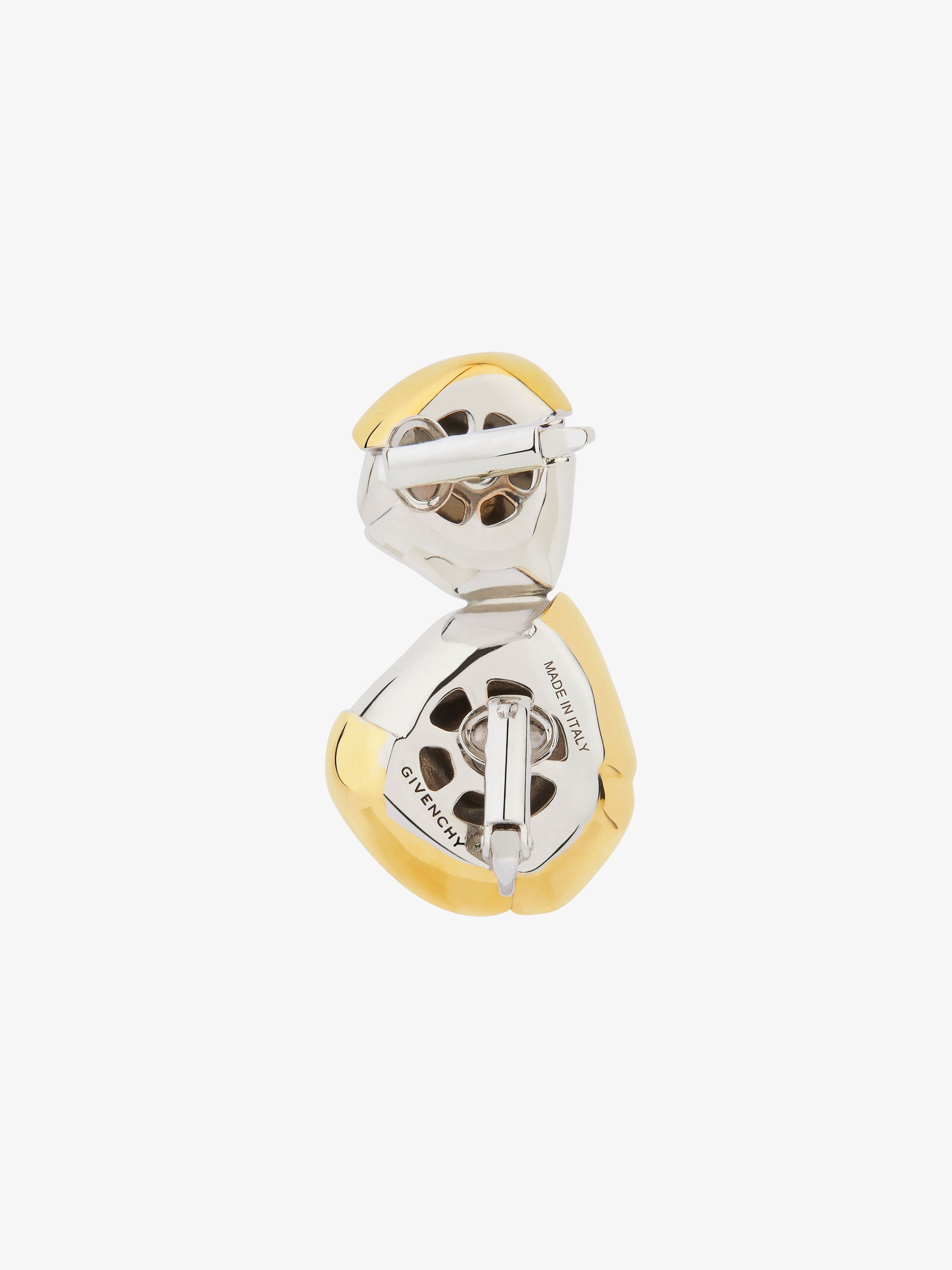 Boucles d'oreilles clip fleur en laiton avec cristaux - Dore & Argente