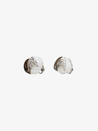Boucles d'oreilles clip fleur en laiton avec cristaux - Dore & Argente