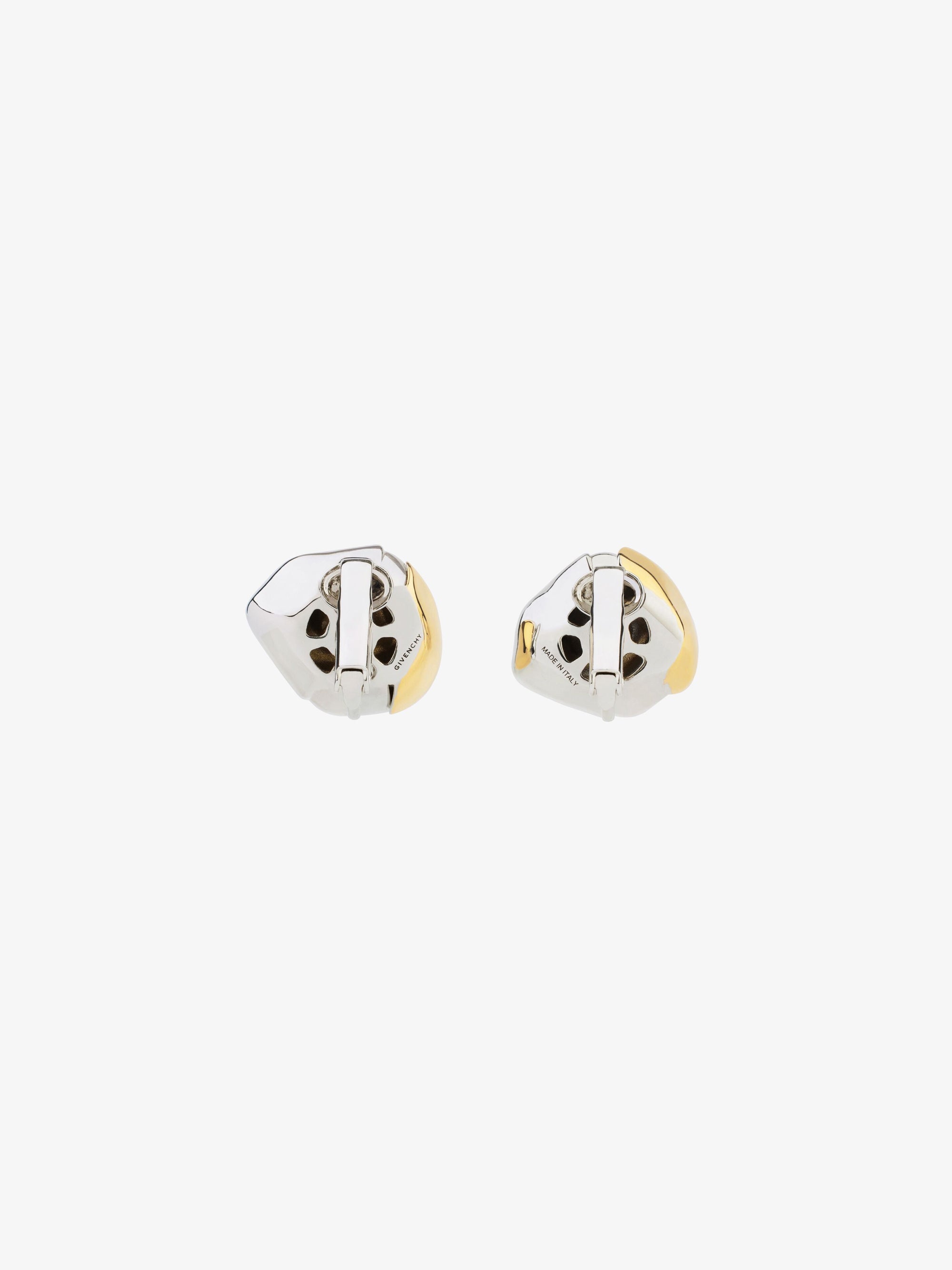 Boucles d'oreilles clip fleur en laiton avec cristaux - Dore & Argente