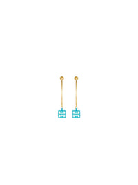 Boucles d'oreilles 4G Liquid en laiton - Vert Eau