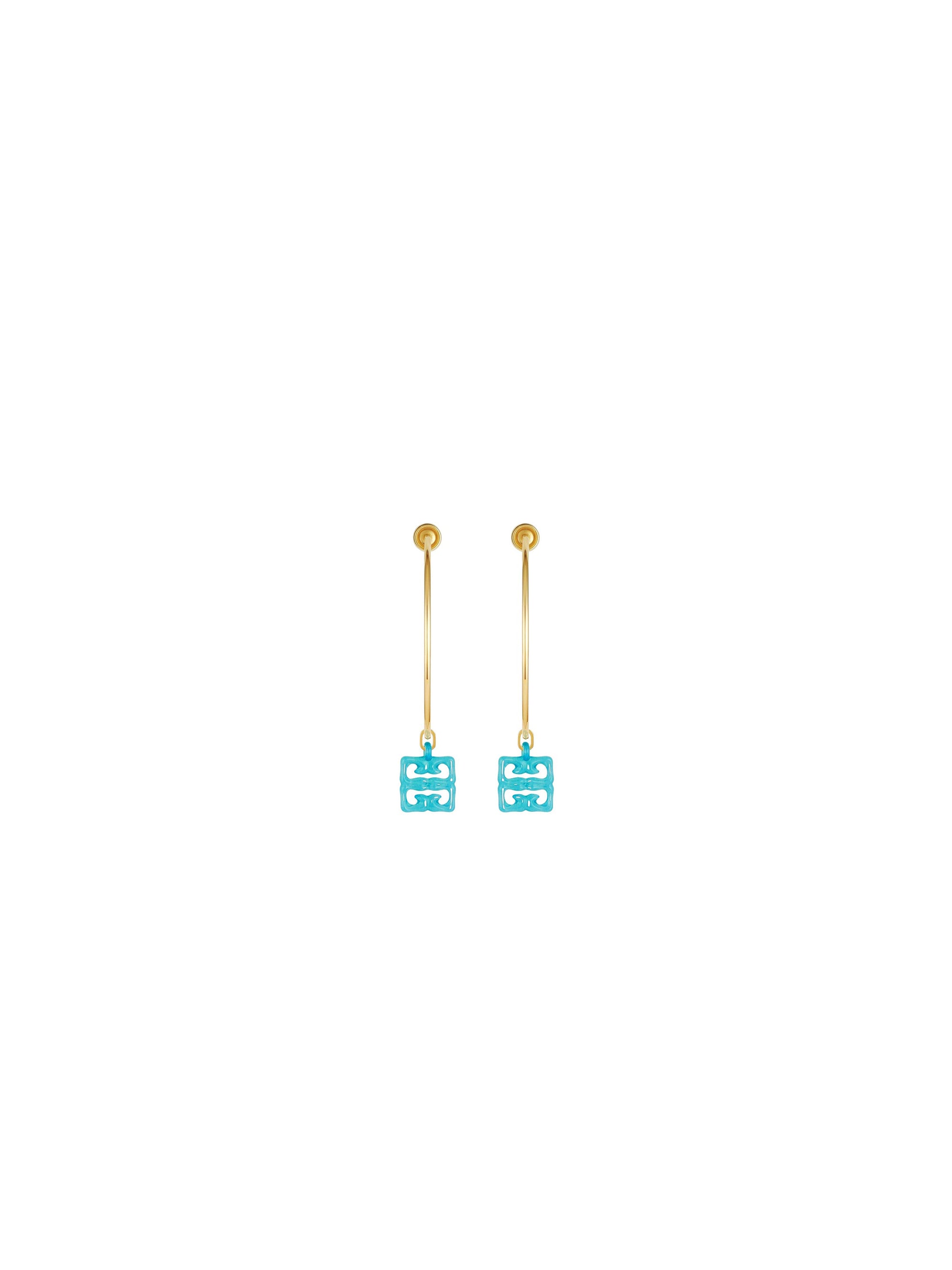 Boucles d'oreilles 4G Liquid en laiton - Vert Eau
