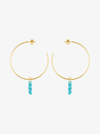 Boucles d'oreilles 4G Liquid en laiton - Vert Eau