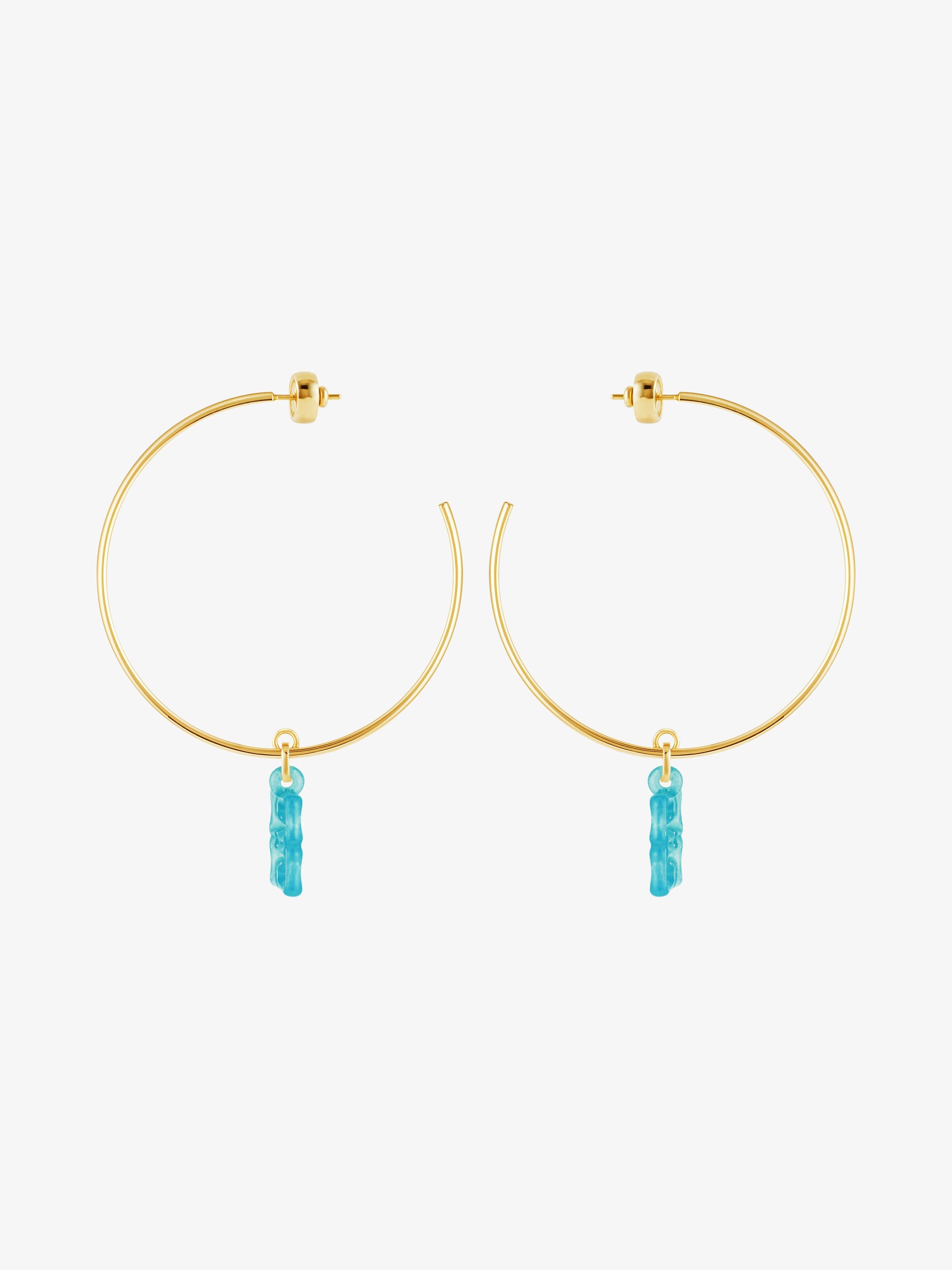 Boucles d'oreilles 4G Liquid en laiton - Vert Eau