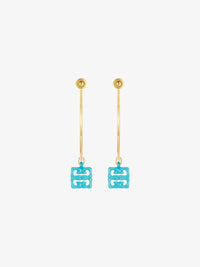 Boucles d'oreilles 4G Liquid en laiton - Vert Eau