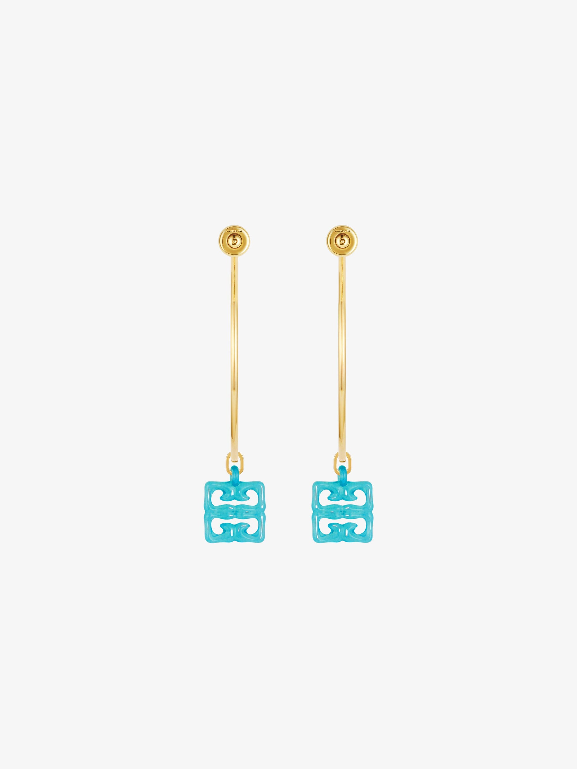 Boucles d'oreilles 4G Liquid en laiton - Vert Eau