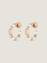4G PINK GOLDEN WHITE PEARLS EARRINGS