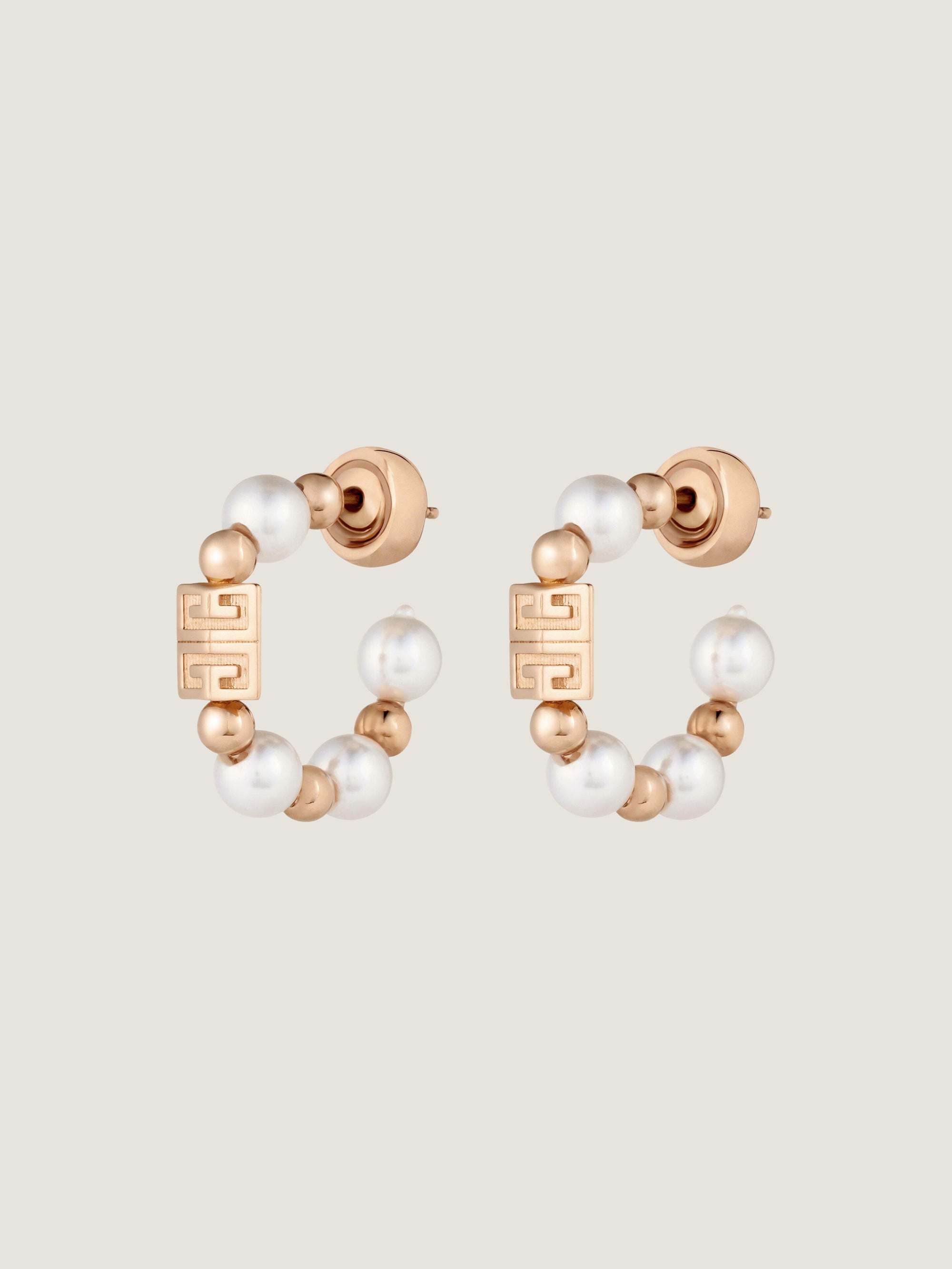 4G PINK GOLDEN WHITE PEARLS EARRINGS