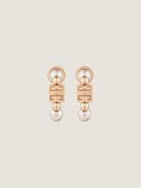 4G PINK GOLDEN WHITE PEARLS EARRINGS