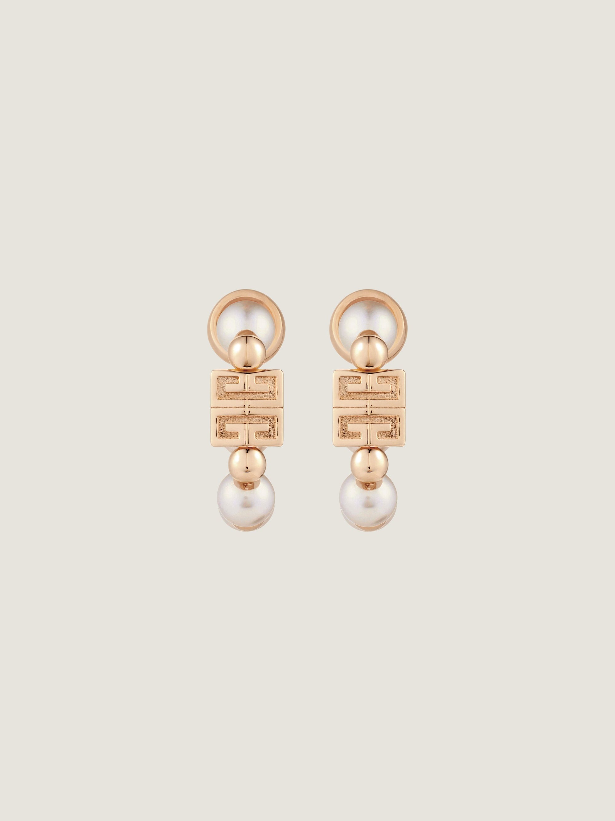 4G PINK GOLDEN WHITE PEARLS EARRINGS
