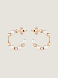 4G PINK GOLDEN WHITE PEARLS EARRINGS