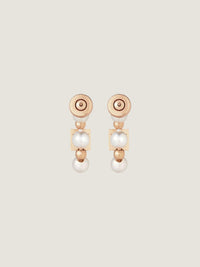 4G PINK GOLDEN WHITE PEARLS EARRINGS