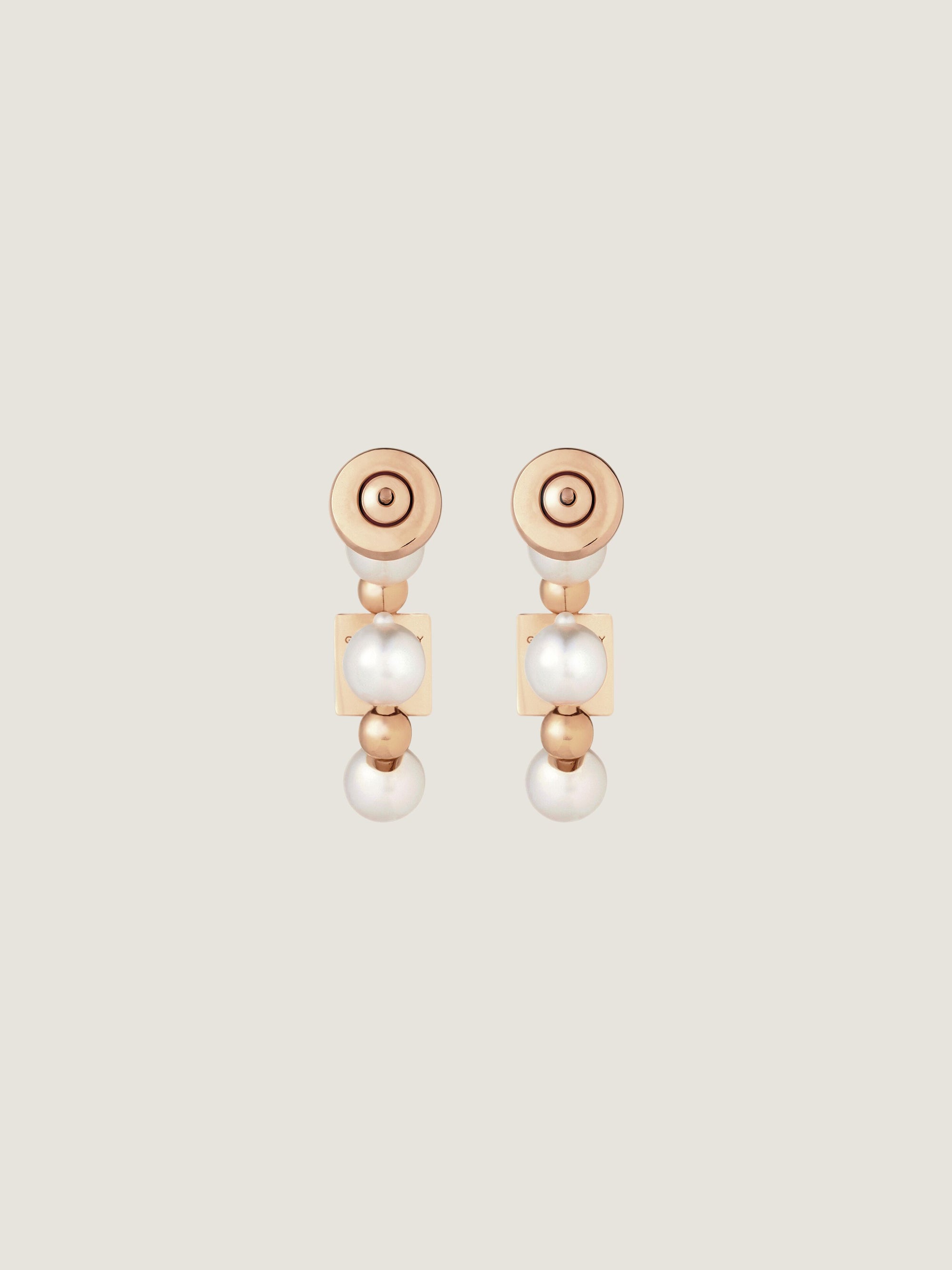 4G PINK GOLDEN WHITE PEARLS EARRINGS