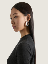CHAIN SILVERY LARGE EARRINGS