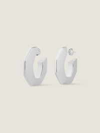 CHAIN SILVERY LARGE EARRINGS