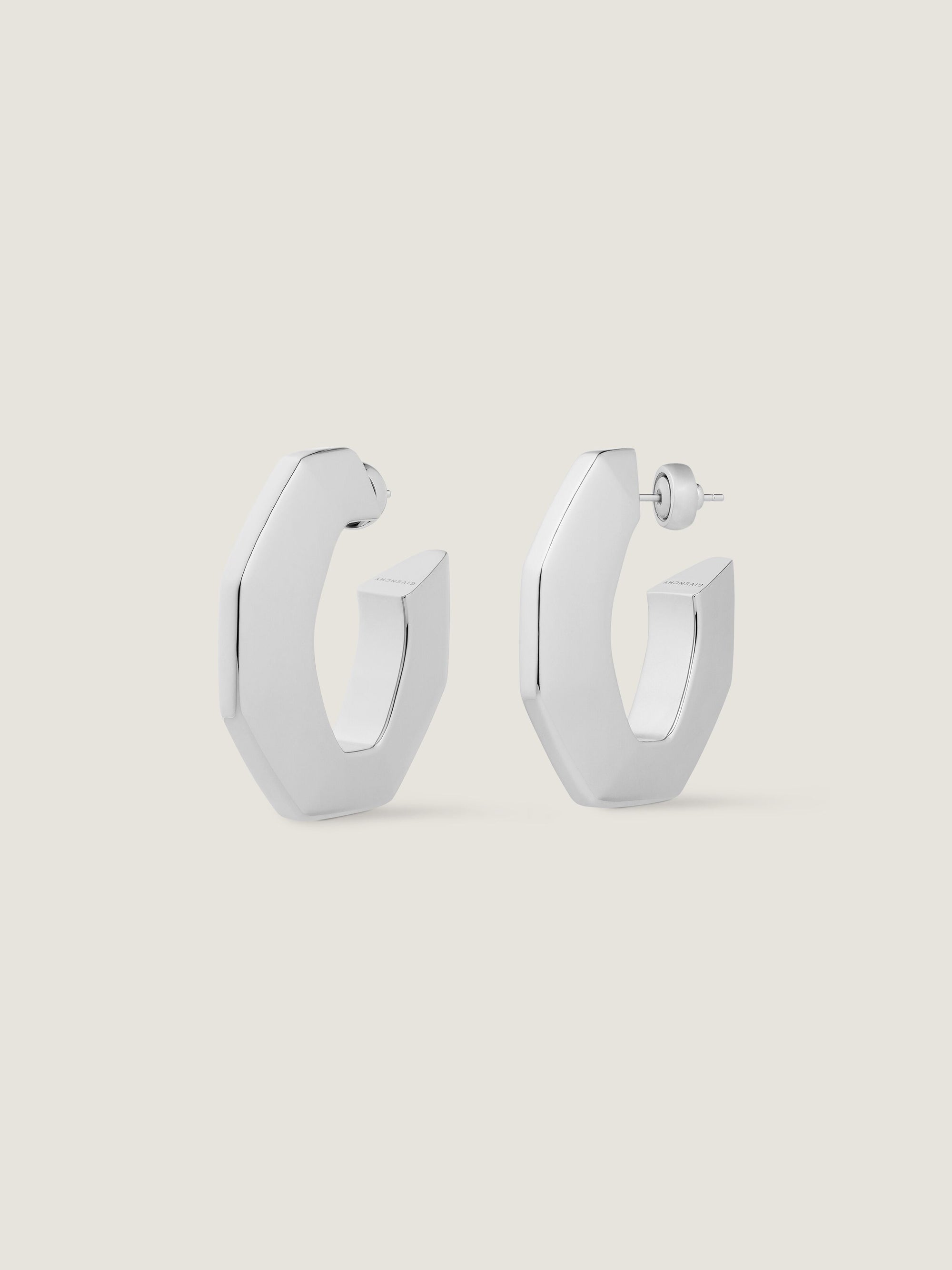CHAIN SILVERY LARGE EARRINGS