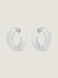 CHAIN SILVERY LARGE EARRINGS