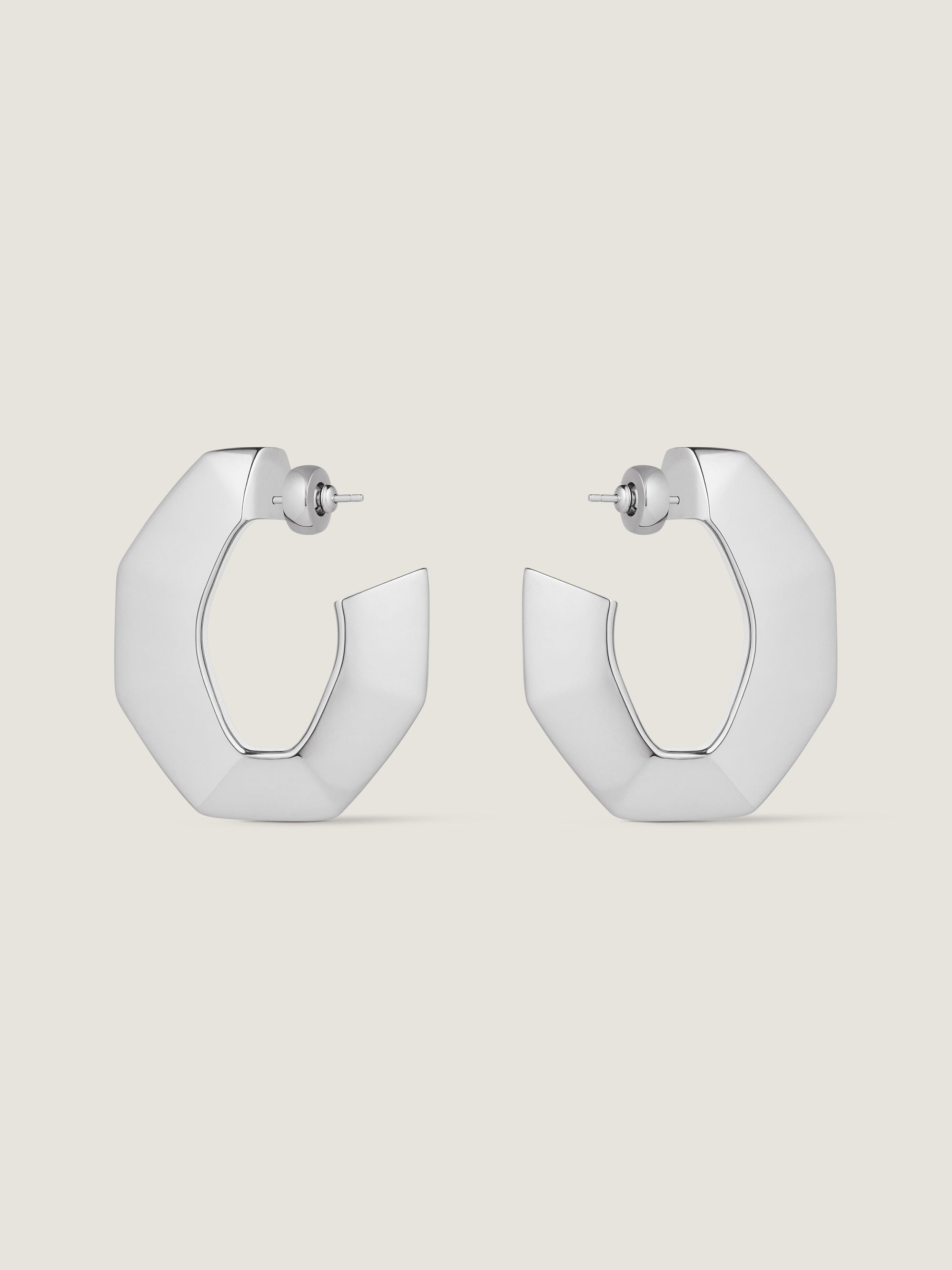 CHAIN SILVERY LARGE EARRINGS