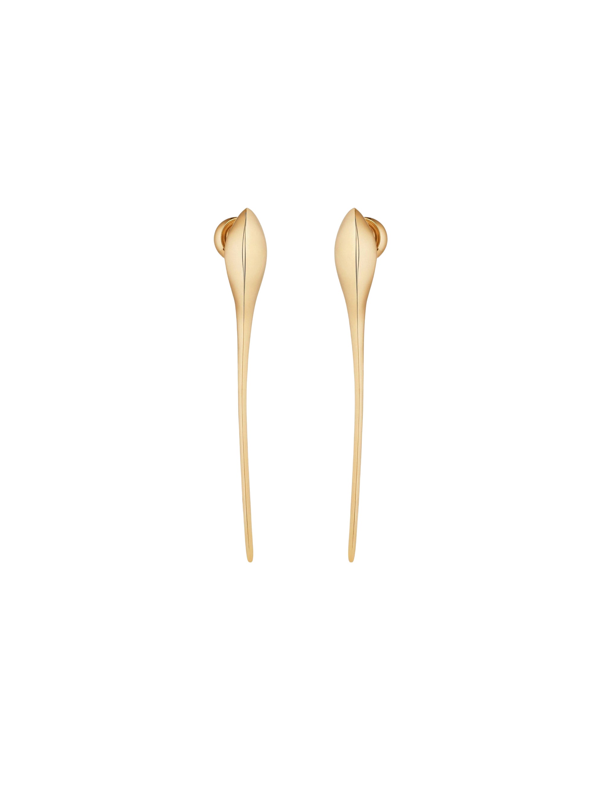 Boucles d'oreilles Maple seed à pointe dorées en laiton - Golden Yellow