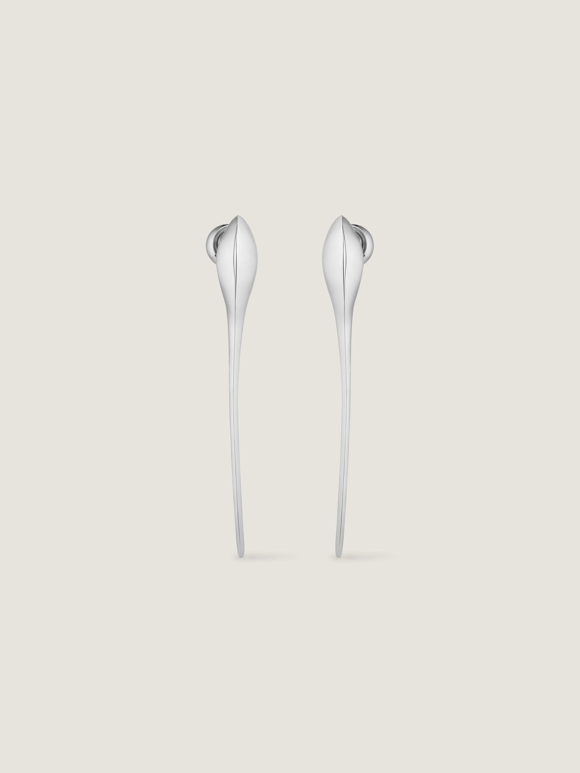 MAPLE SEED SILVERY SPIKE EARRINGS