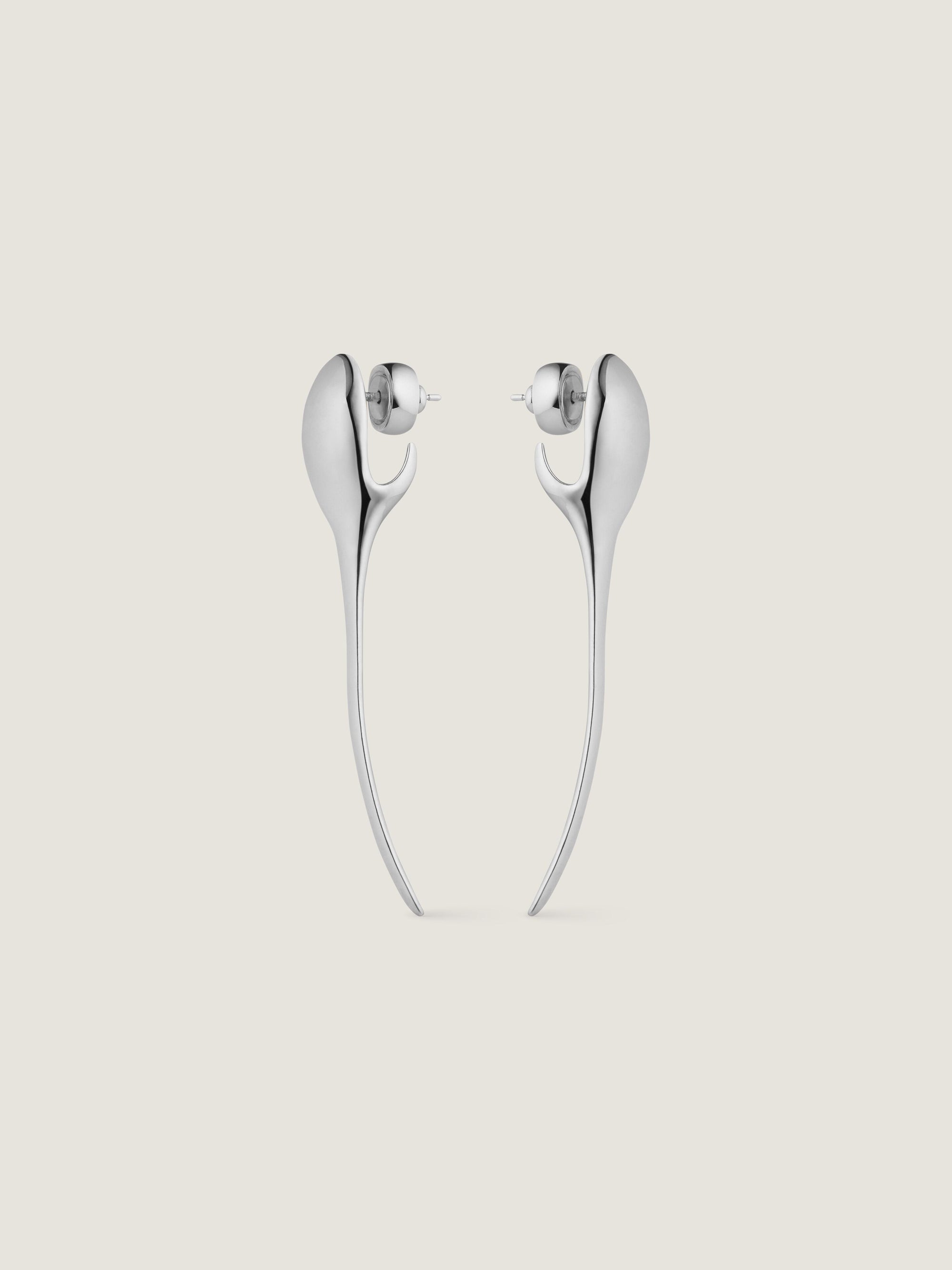MAPLE SEED SILVERY SPIKE EARRINGS