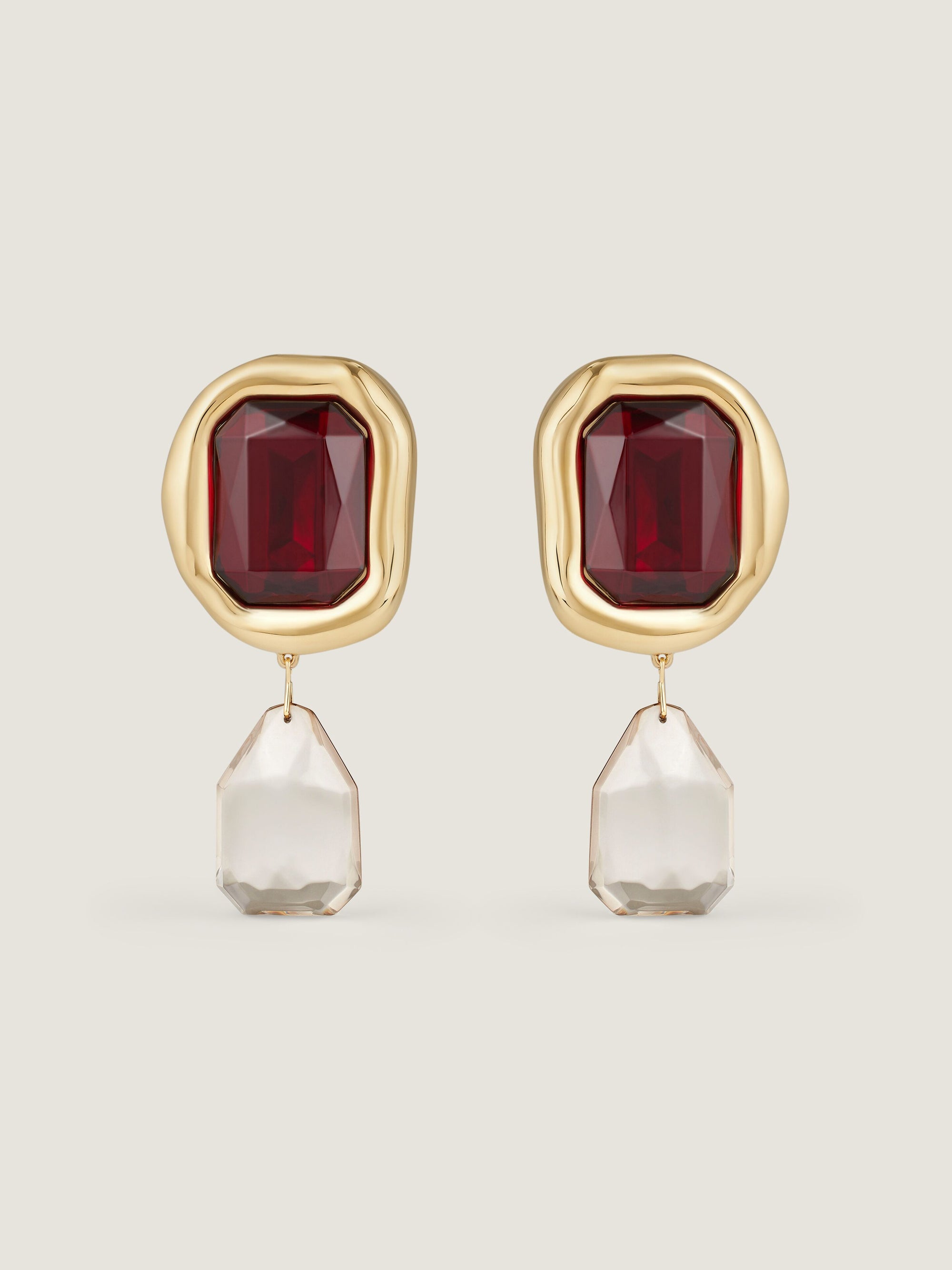 SCULPTURAL CRYSTALS PENDANT EARRINGS S