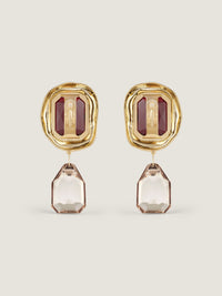 SCULPTURAL CRYSTALS PENDANT EARRINGS S