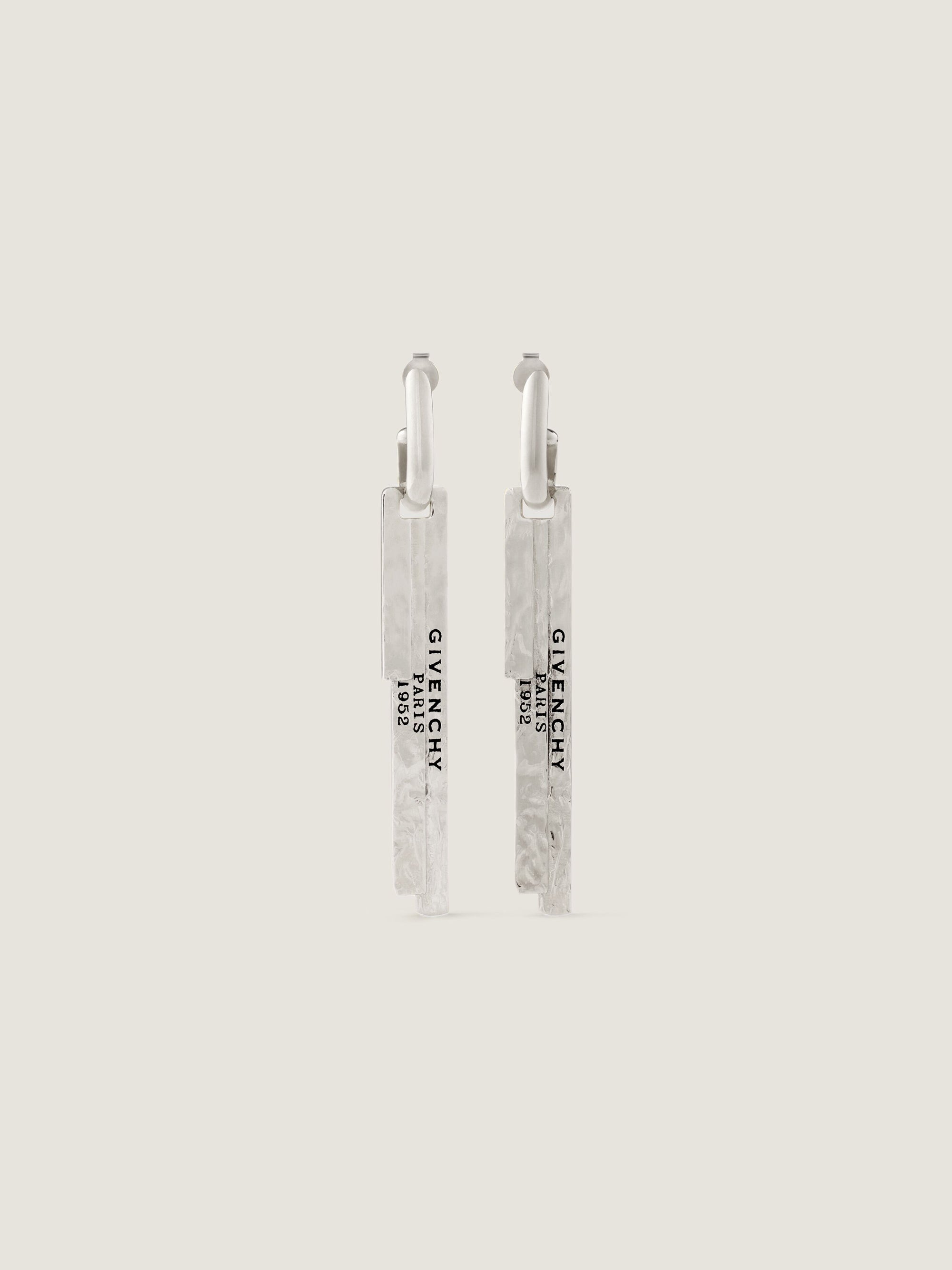 GIVENCHY TAPE SILVERY L PENDANT EARRINGS