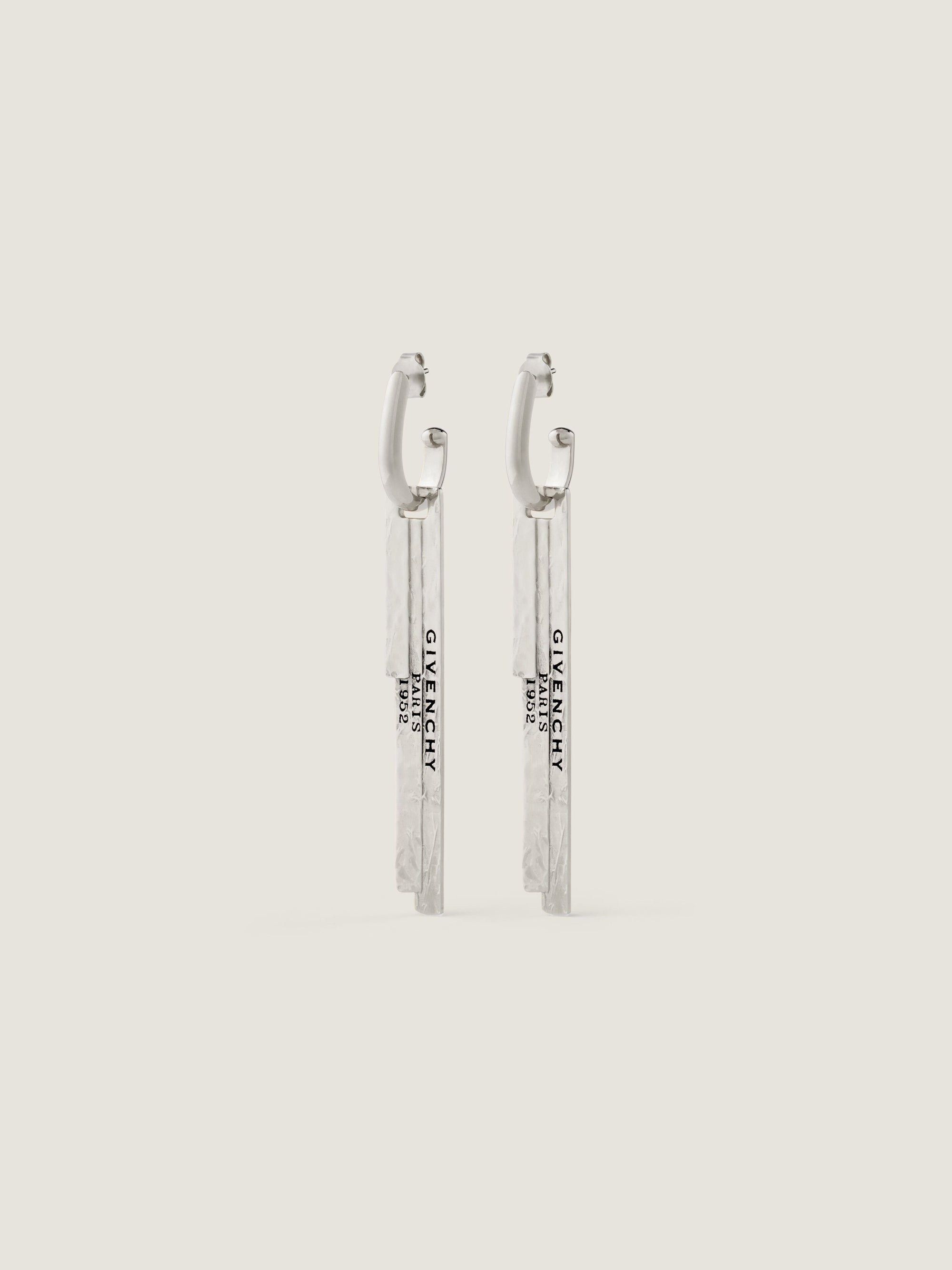 GIVENCHY TAPE SILVERY L PENDANT EARRINGS