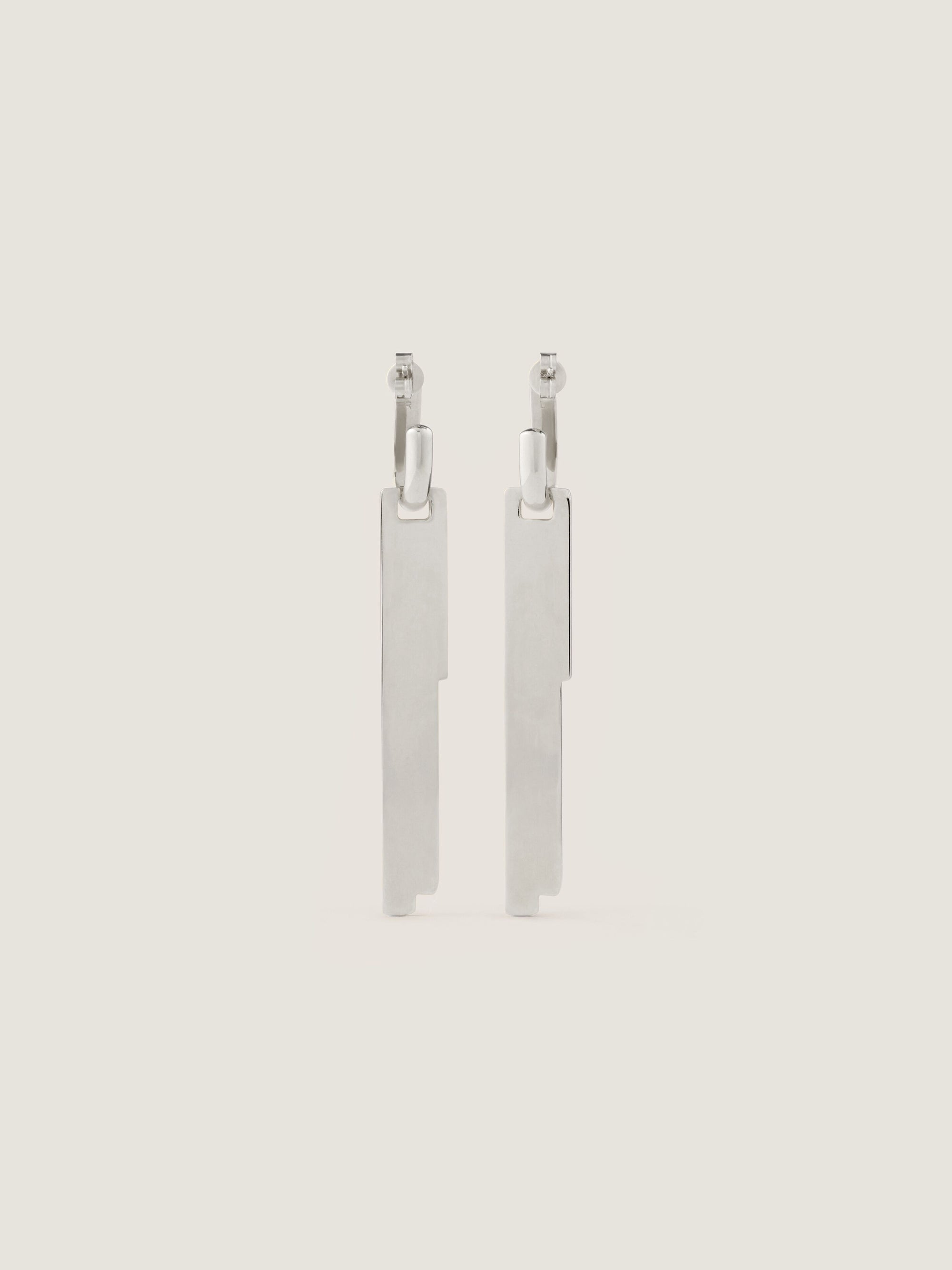 GIVENCHY TAPE SILVERY L PENDANT EARRINGS