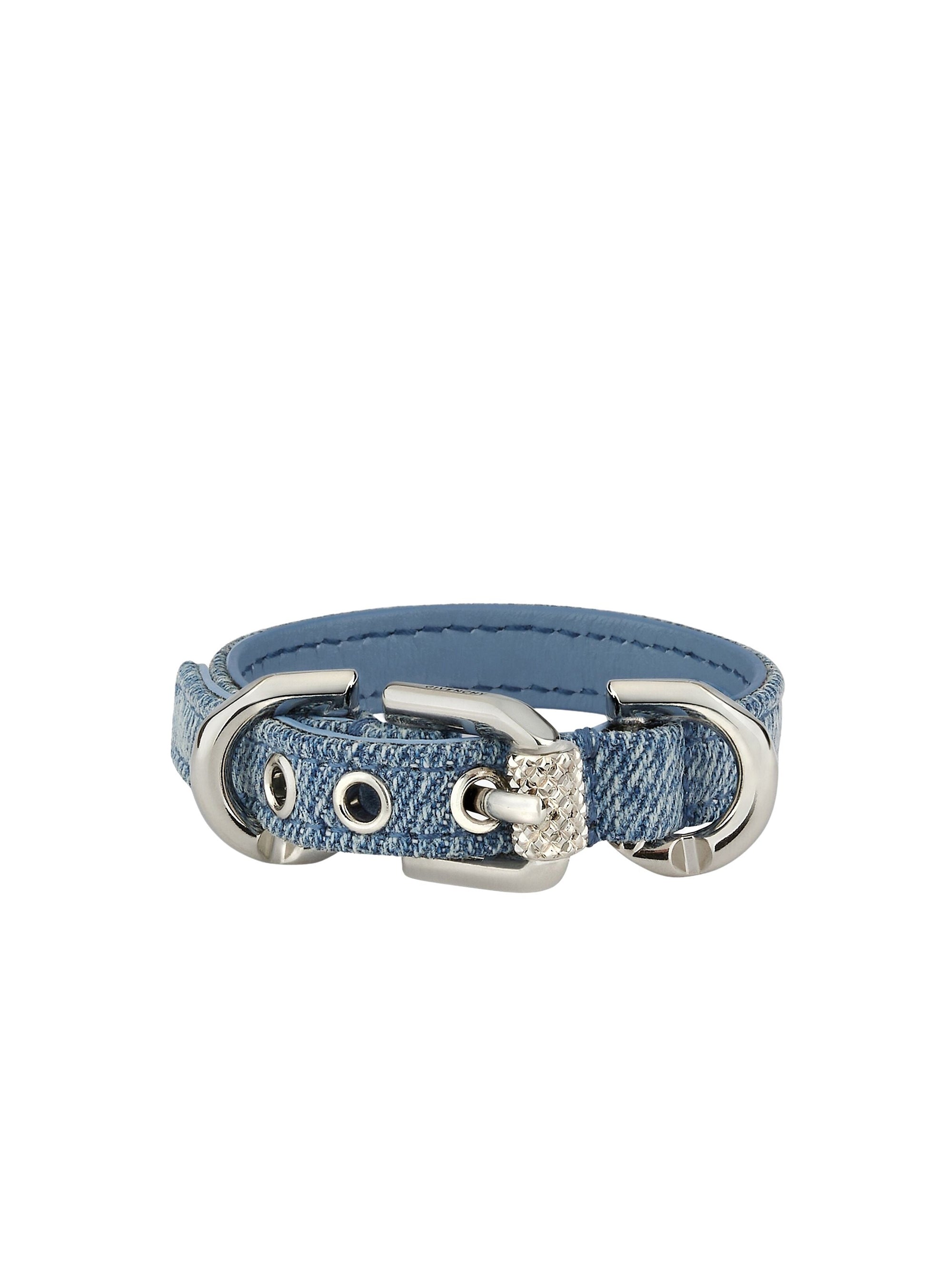Bracelet Voyou en denim et métal - Denim Blue