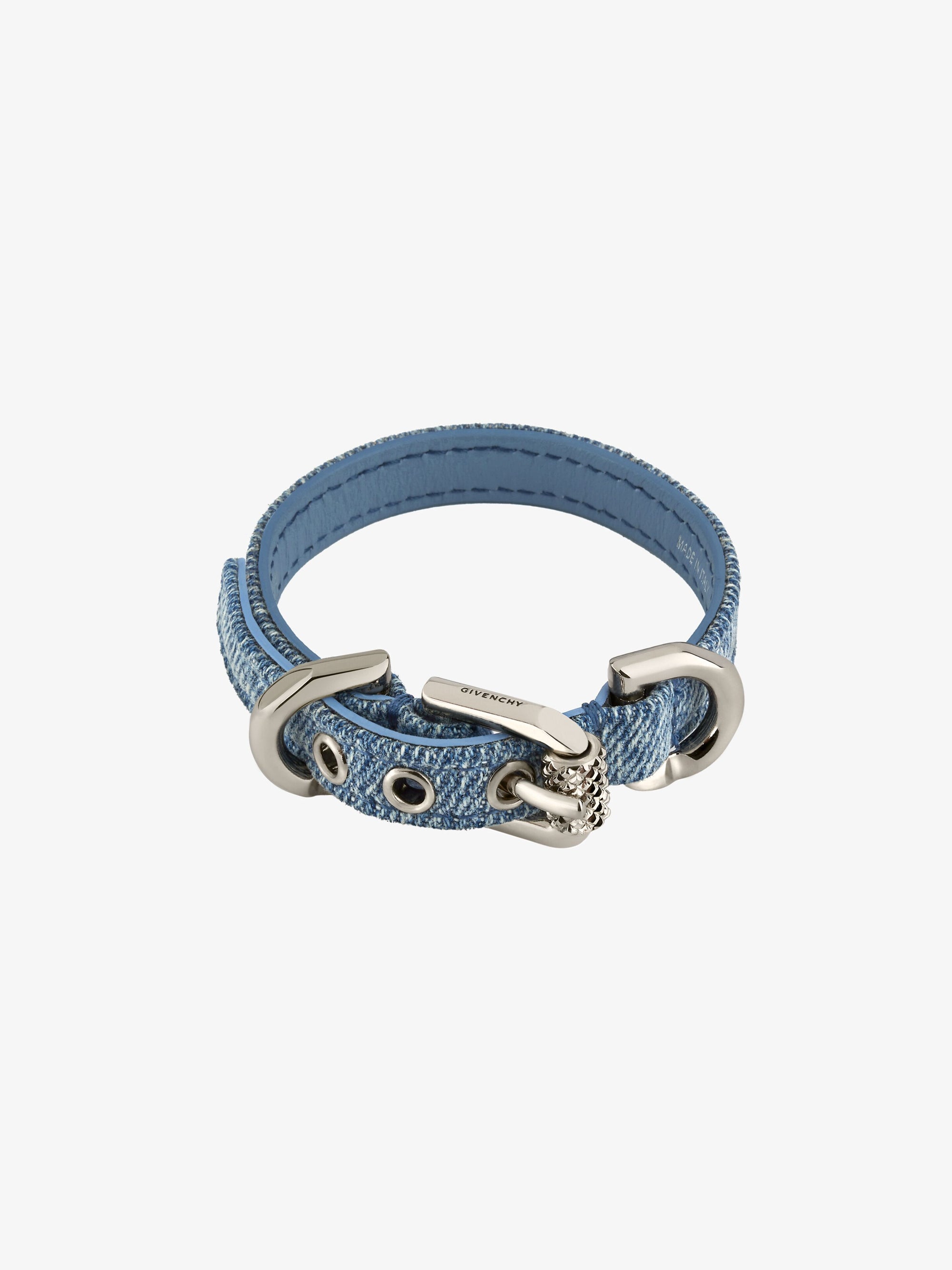 Bracelet Voyou en denim et métal - Denim Blue