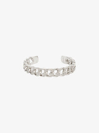 G CHAIN SILVERY CRYSTALS CUFF BRACELET