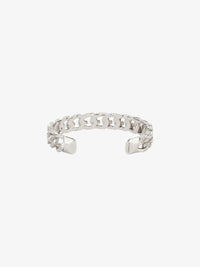 G CHAIN SILVERY CRYSTALS CUFF BRACELET