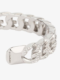 G CHAIN SILVERY CRYSTALS CUFF BRACELET