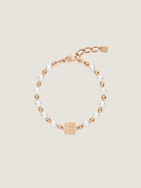 4G PINK GOLDEN WHITE PEARLS BRACELET