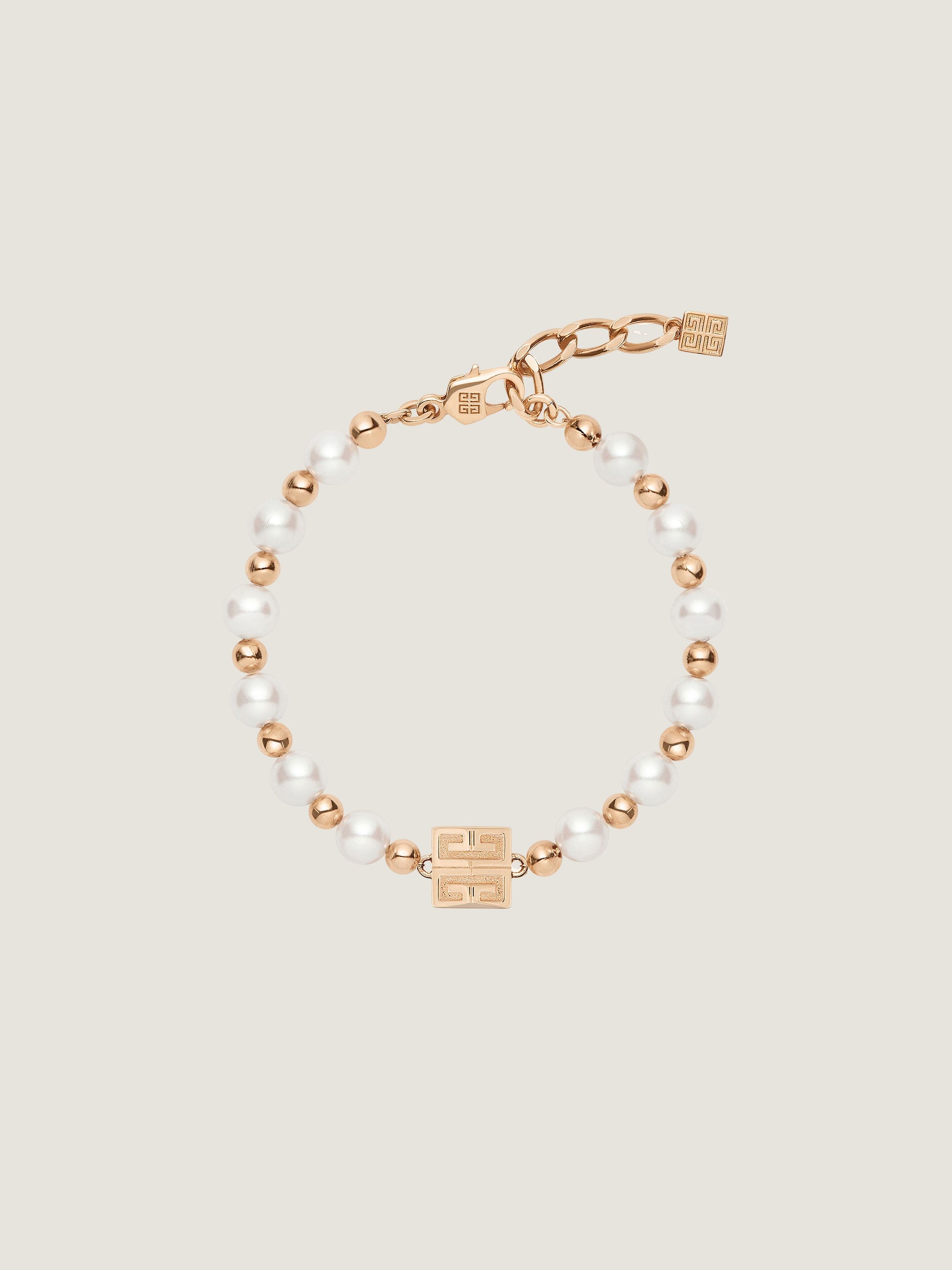 4G PINK GOLDEN WHITE PEARLS BRACELET